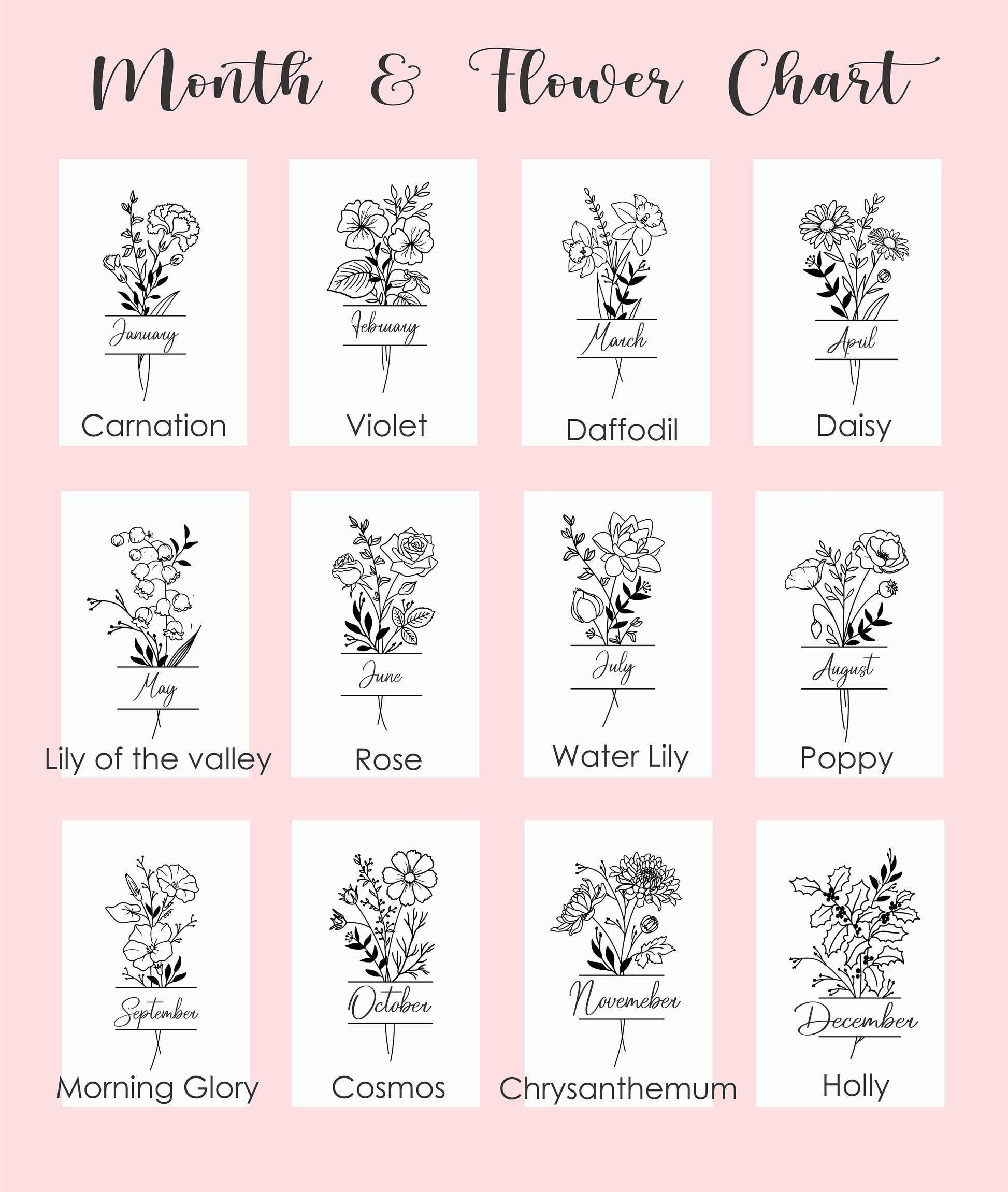 Personalized Birth Flower Journal - personalization example
