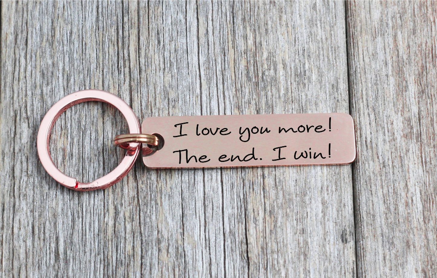Funny Love Keychain - personalized engraved gift, family-made in Long Island