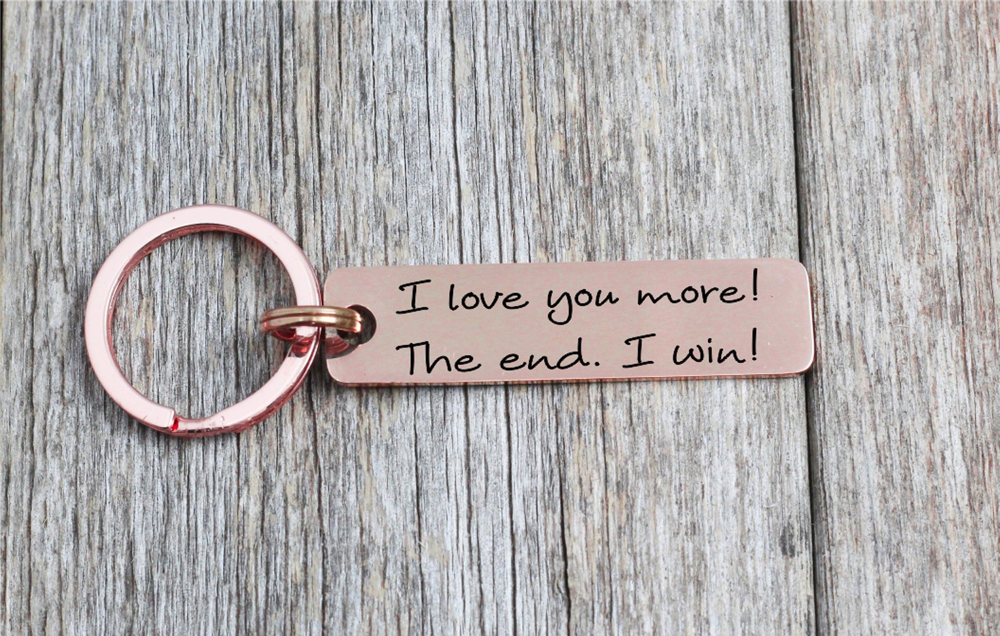 Drive Safe Keychain Gift - close-up of the custom engraving