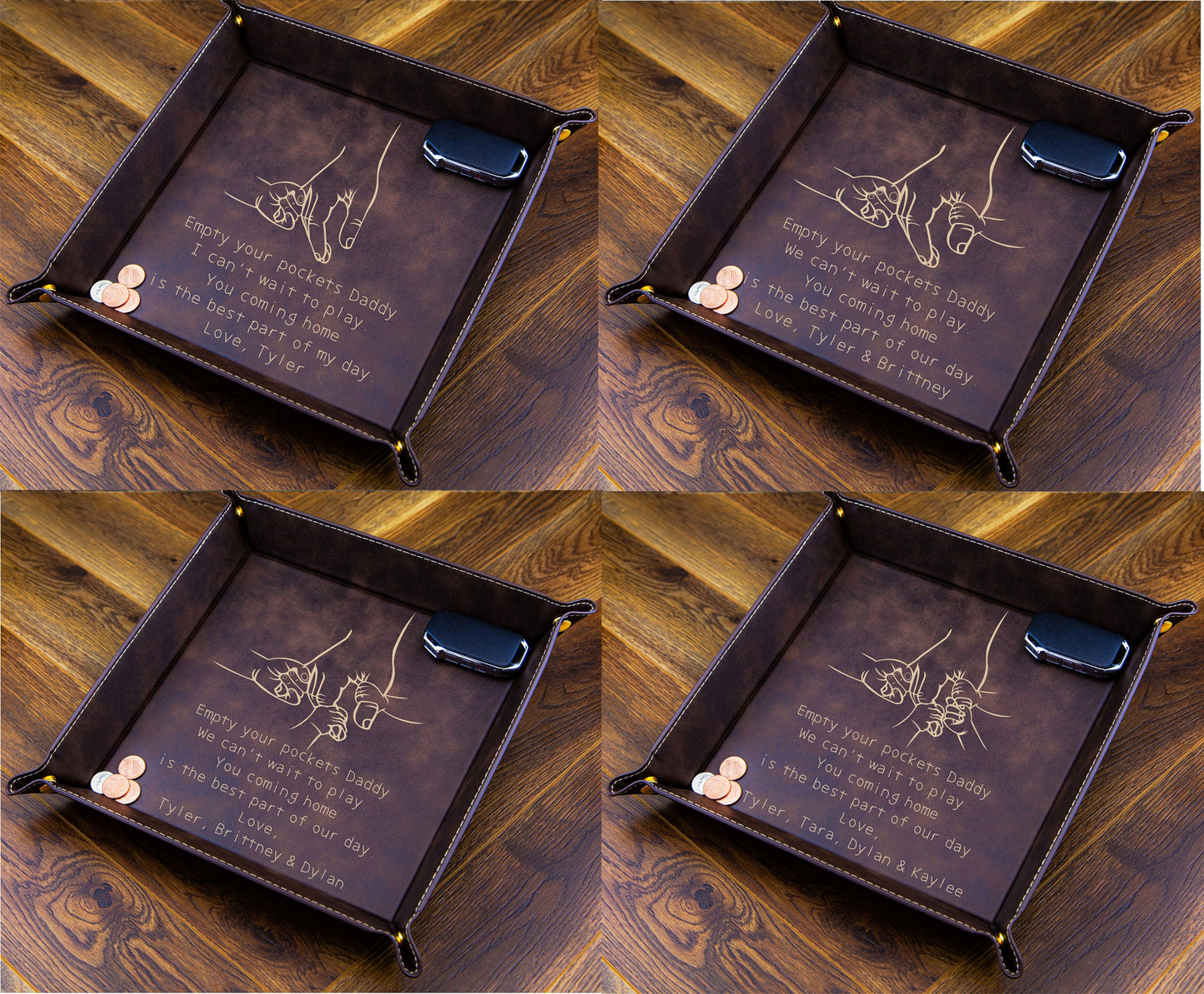 Personalized Valet Tray for Dad - personalization example