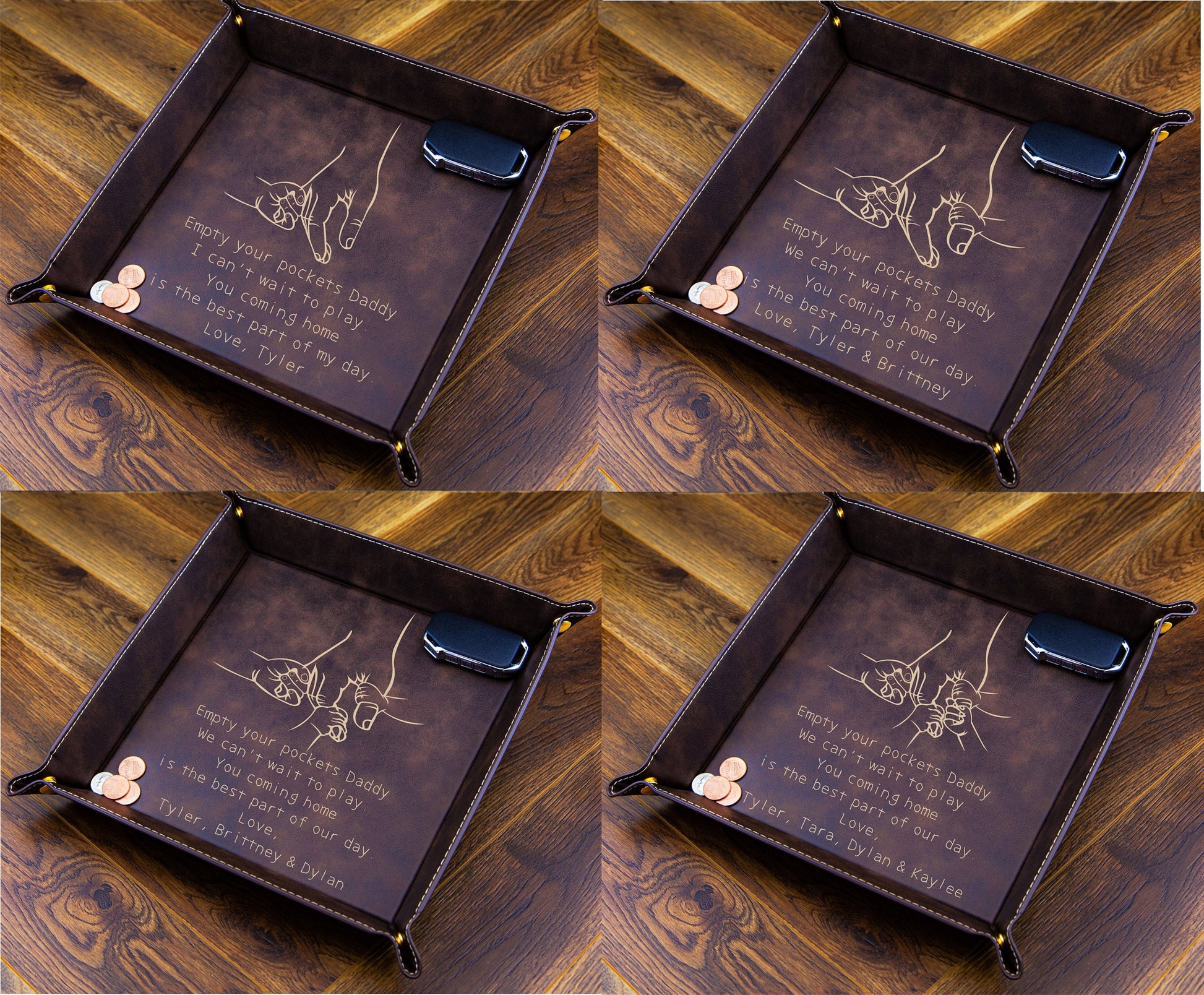 Personalized Valet Tray for Dad - personalization example