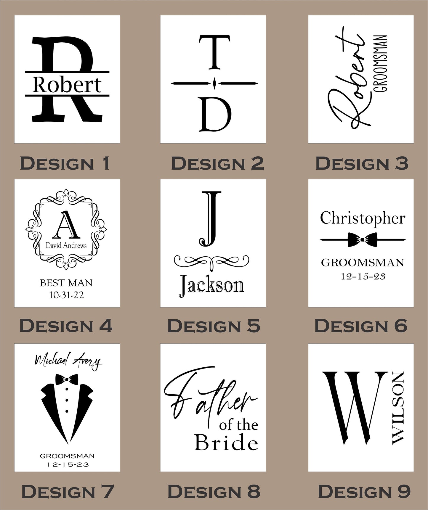 Personalized Groomsmen Tumbler - close-up of the custom engraving