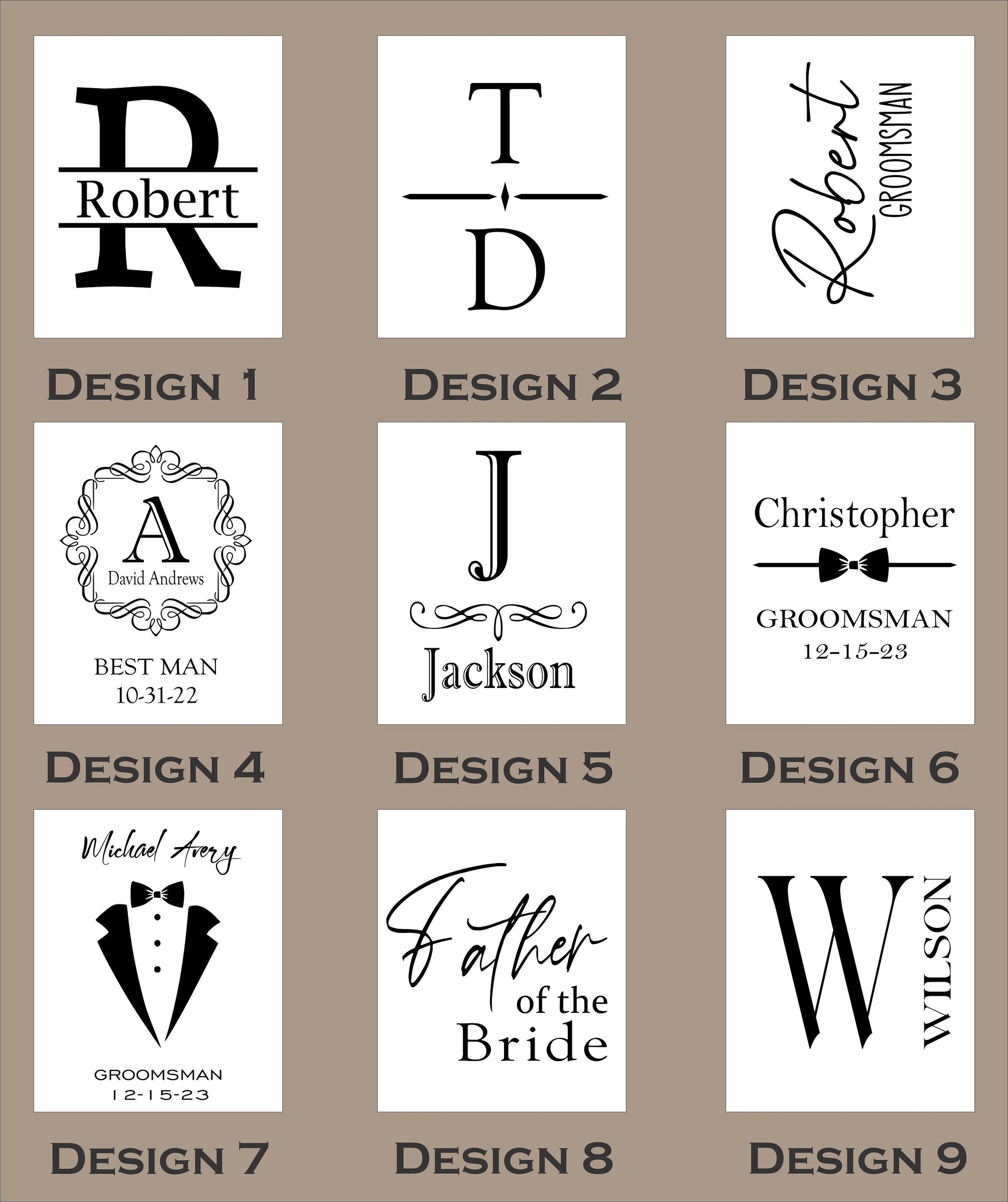 Personalized Groomsmen Tumbler - close-up of the custom engraving