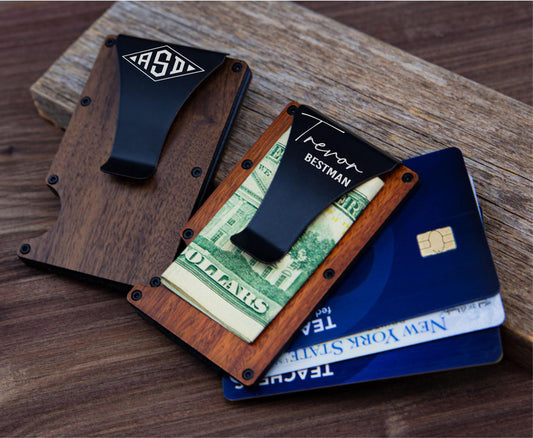 Groomsman Wallet Money Clip, Groomsmen Gifts,  Mens Personalized Card Holder,  Groomsman Gifts