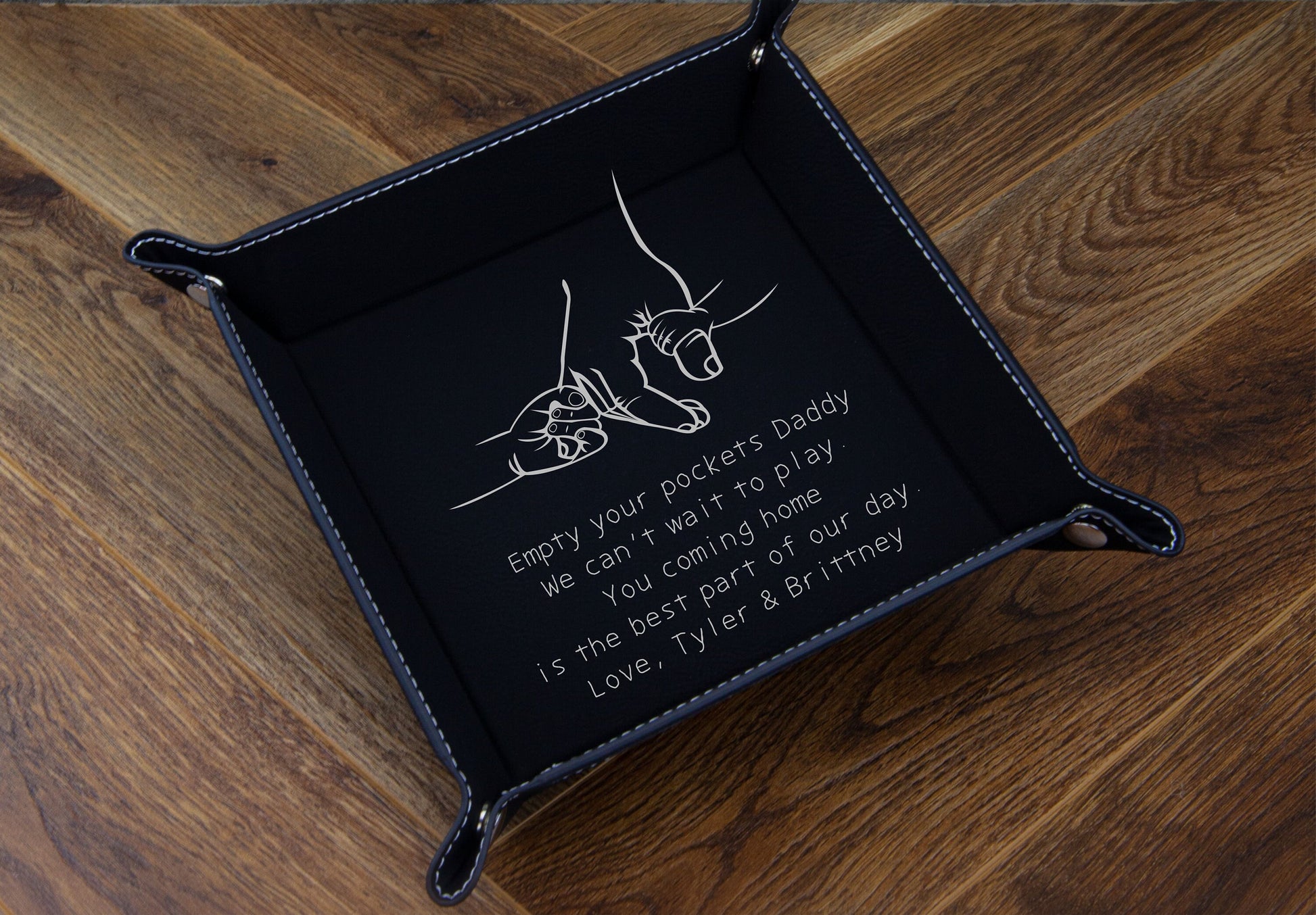 Personalized Father’s Day Valet Tray - personalization example