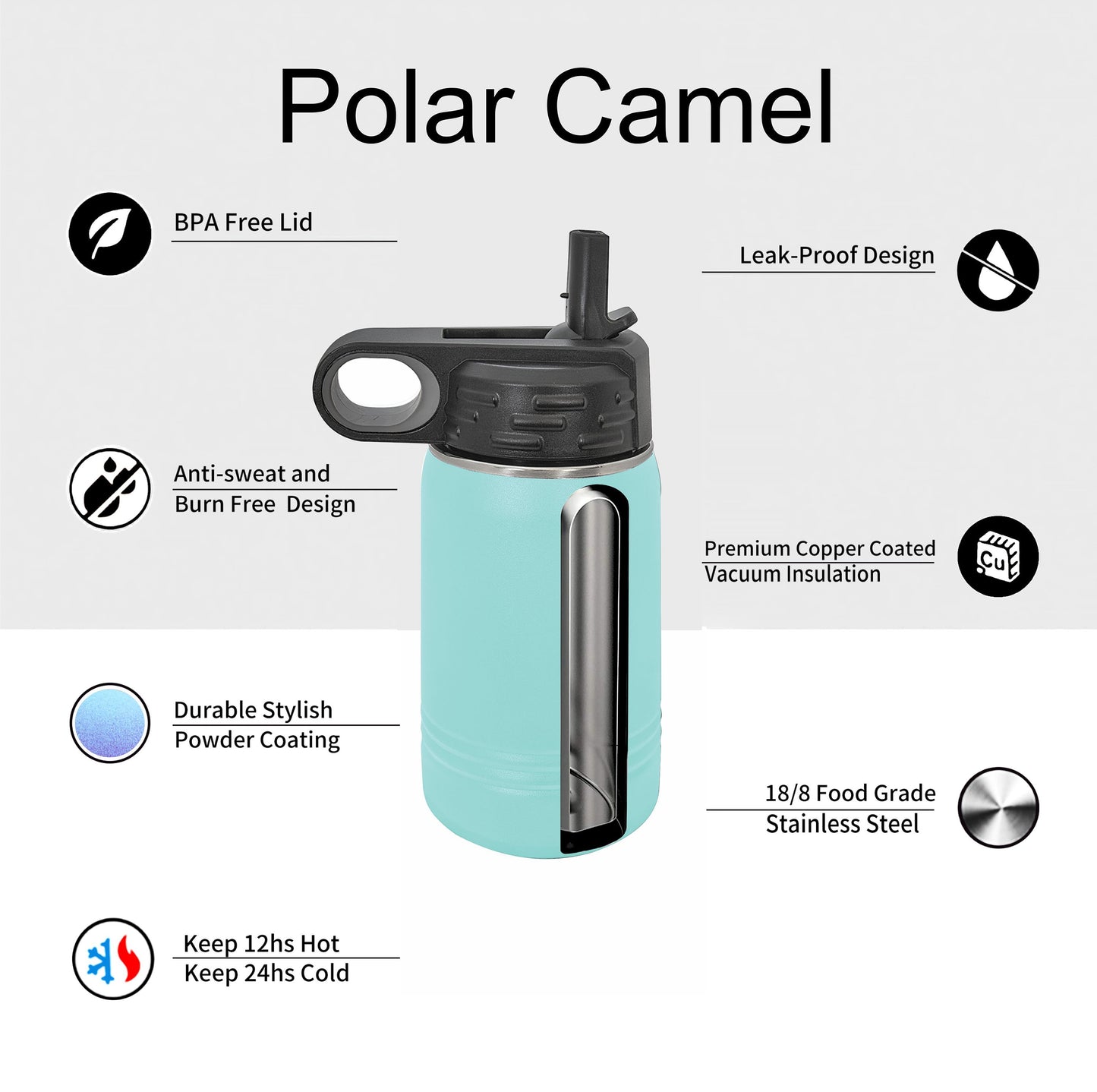 Kids Water Bottle with Name - close-up of the custom engraving