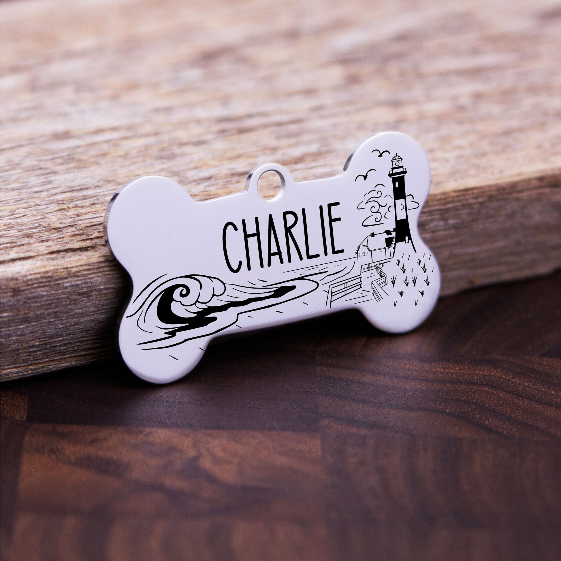 Personalized Bone Dog Tag - personalized engraved gift, family-made in Long Island