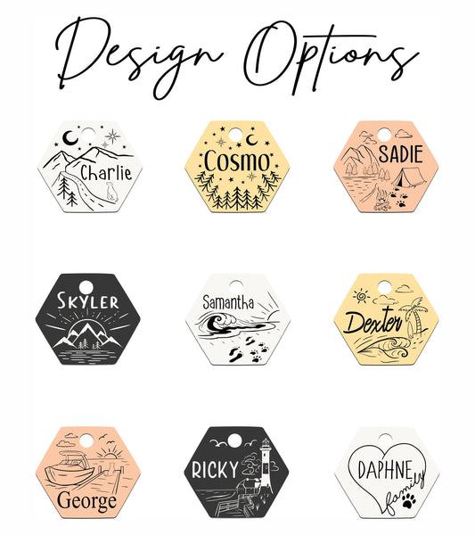 Personalized pet cat ID tag - close-up of the custom engraving