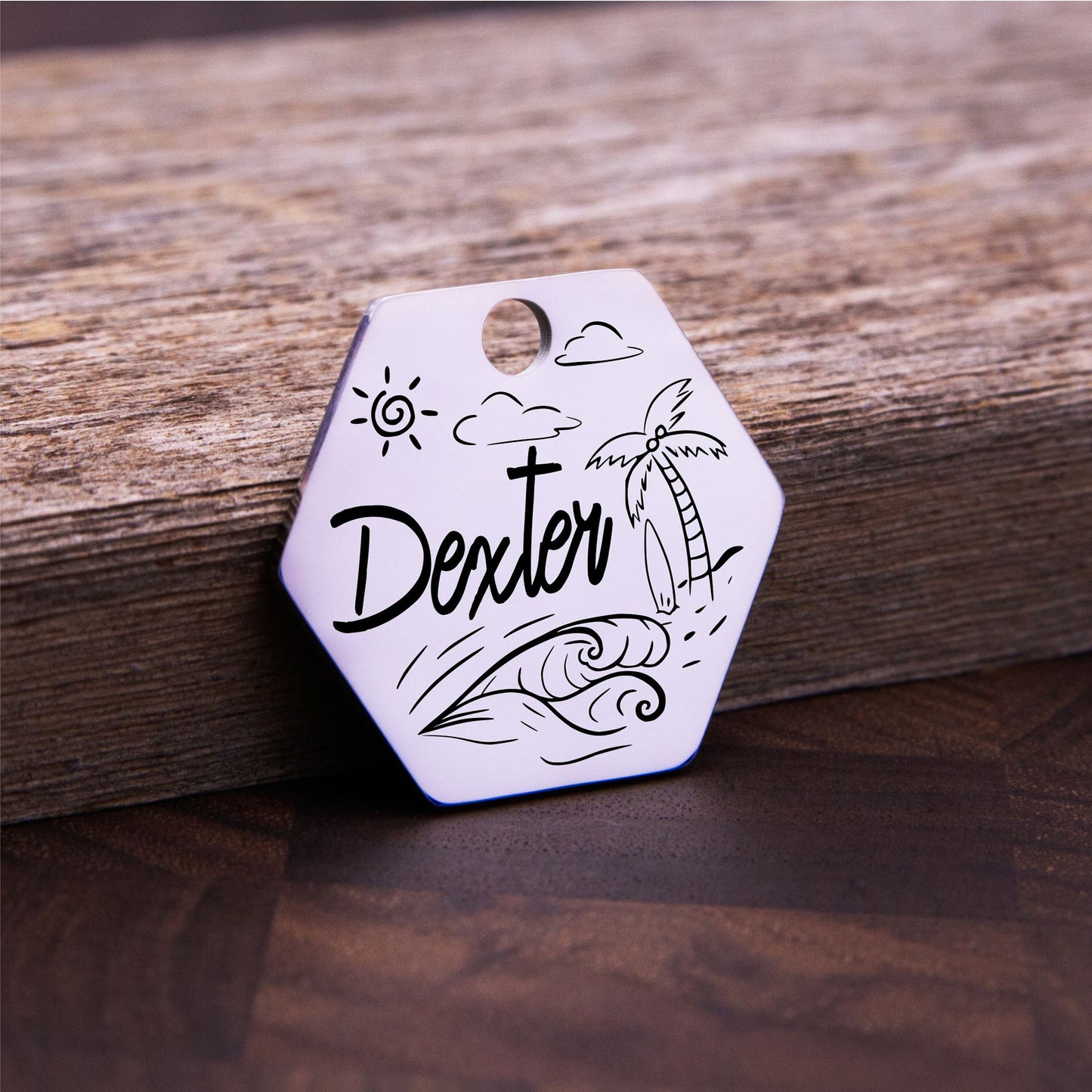 Personalized pet cat ID tag - personalization example