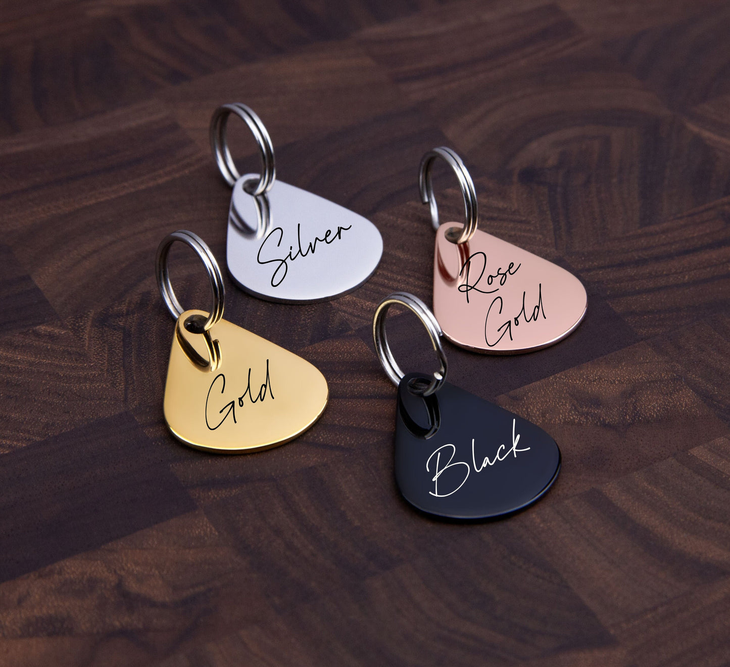 Tear Drop Pet Tag: Personalized Stainless Steel Dog & Cat ID - personalized engraved gift, family-made in Long Island