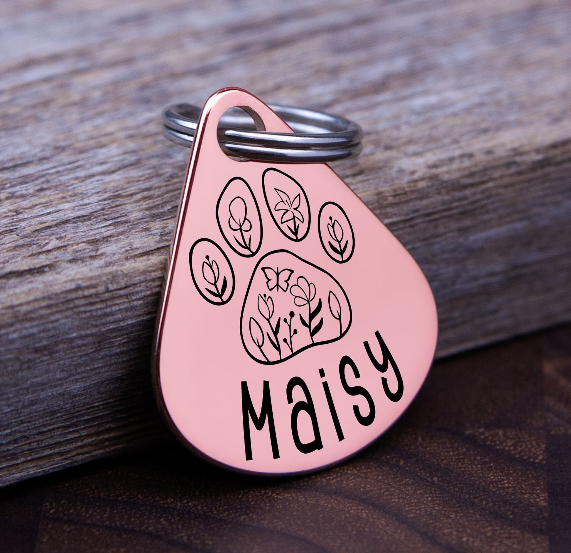 Tear Drop Pet Tag: Personalized Stainless Steel Dog & Cat ID - color and style options