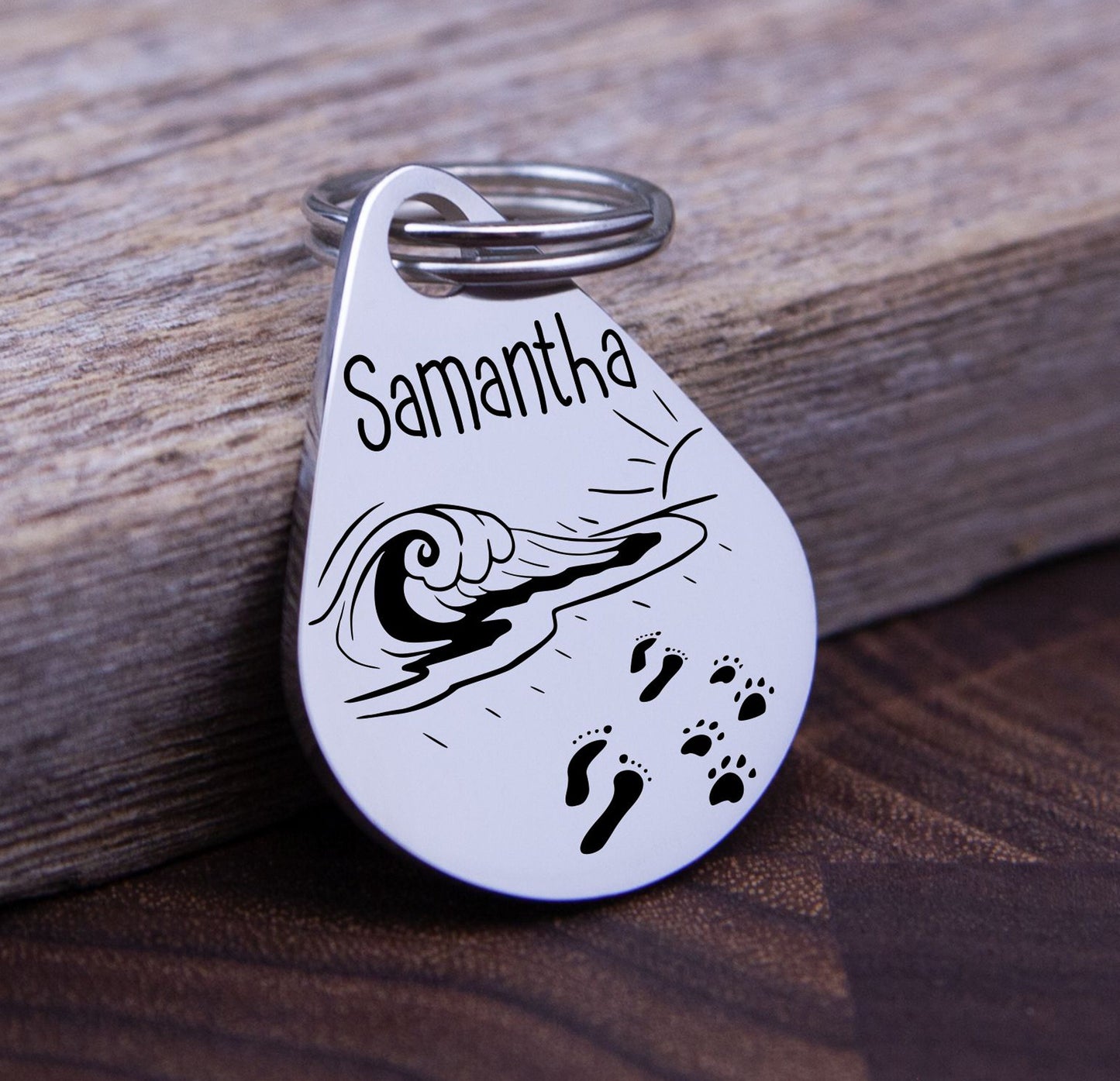 Tear Drop Pet Tag: Personalized Stainless Steel Dog & Cat ID - a thoughtful custom gift