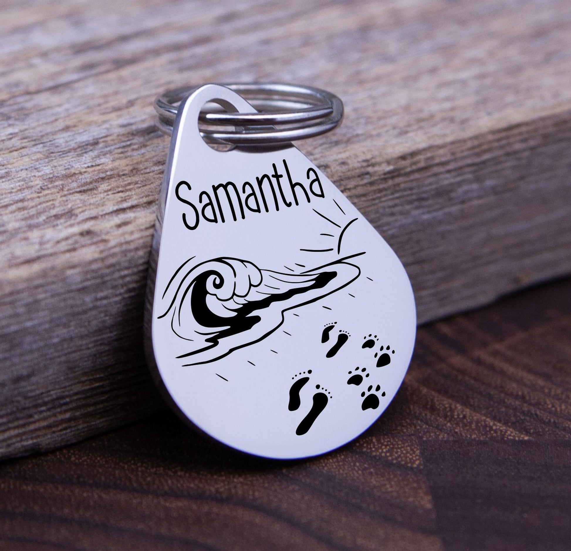 Tear Drop Pet Tag: Personalized Stainless Steel Dog & Cat ID - a thoughtful custom gift