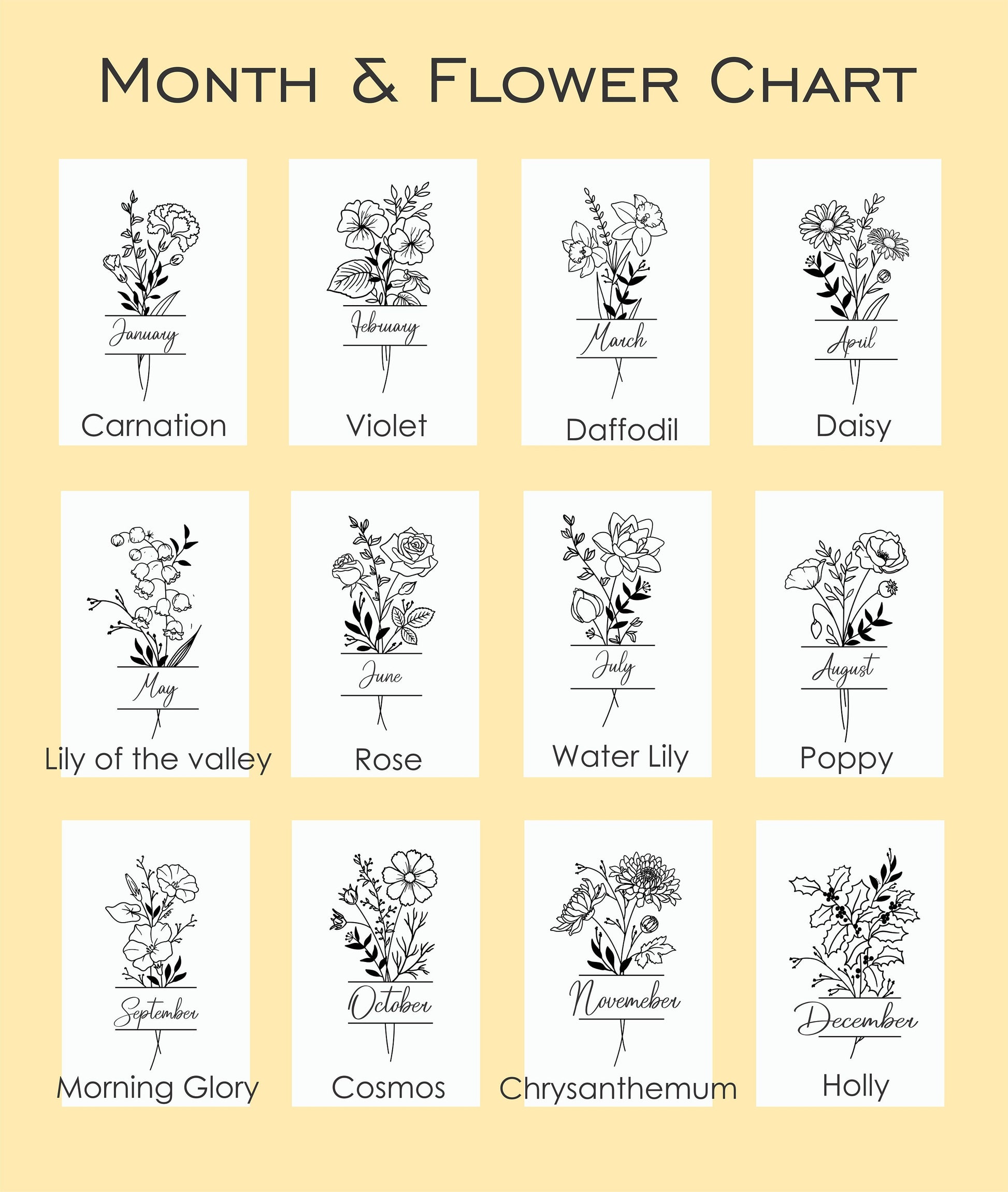 Personalized Birth Flower Tumbler - close-up of the custom engraving