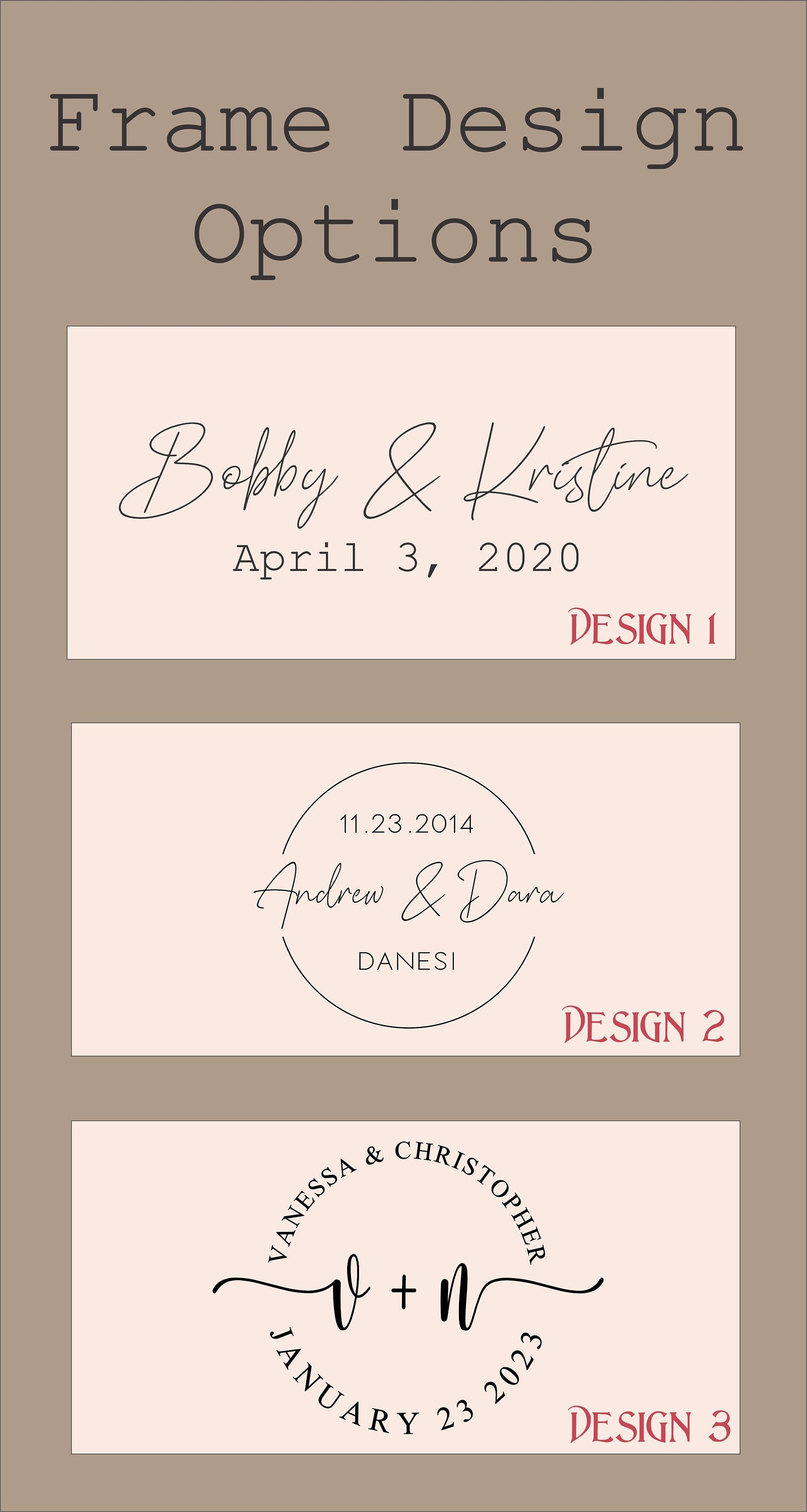 Personalized Wedding Frame - personalization example