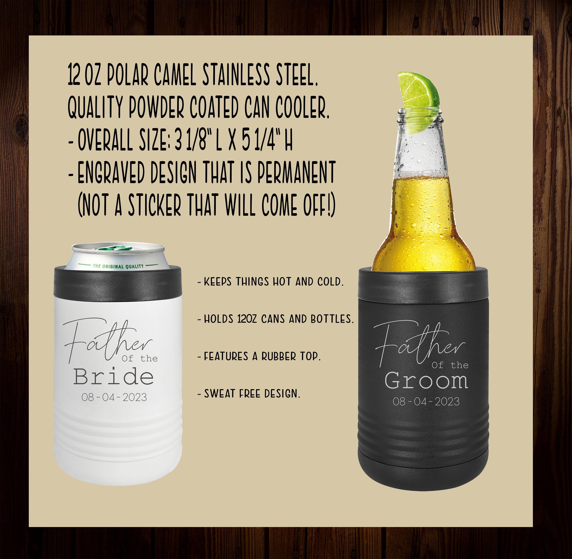 Father of the Bride Can Cooler - personalization example