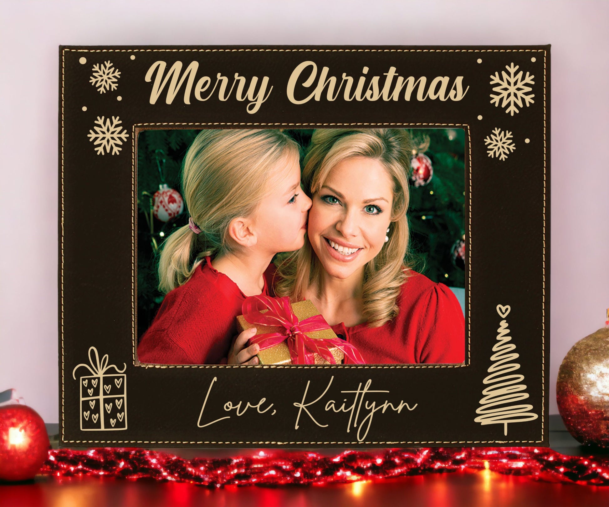 Personalized Christmas Picture Frame - color and style options