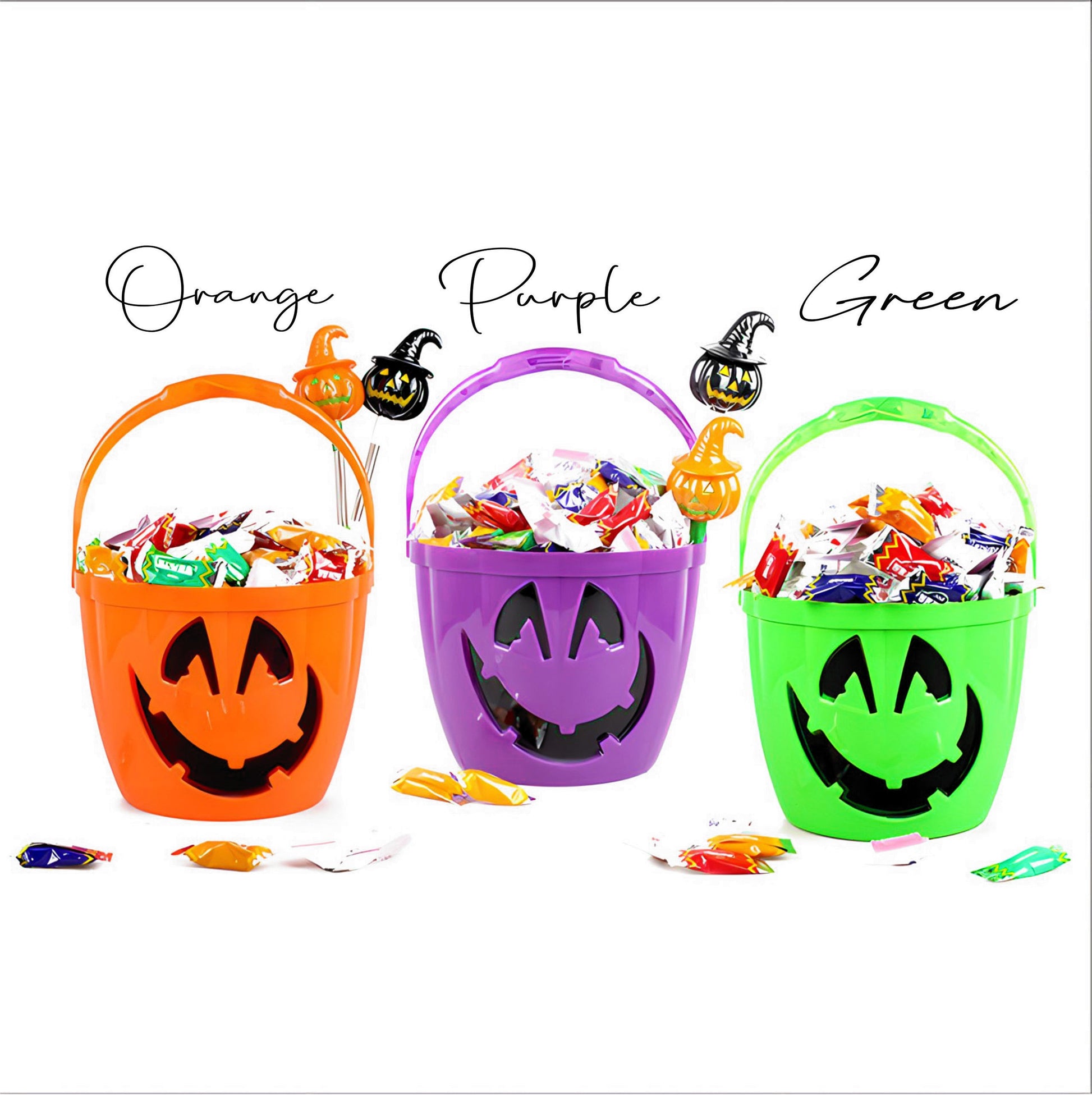 Light Up Trick or Treat Bucket - close-up of the custom engraving