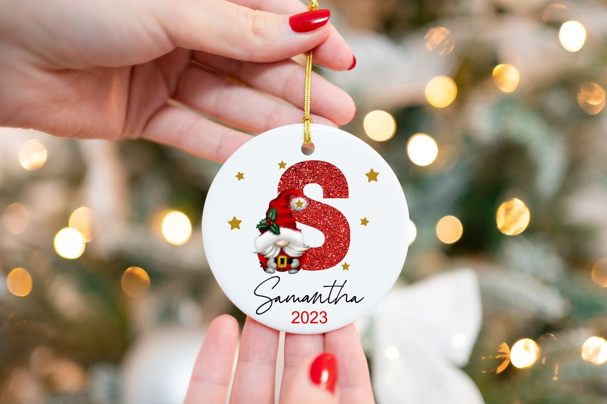 Custom Initial Family Ornament - color and style options