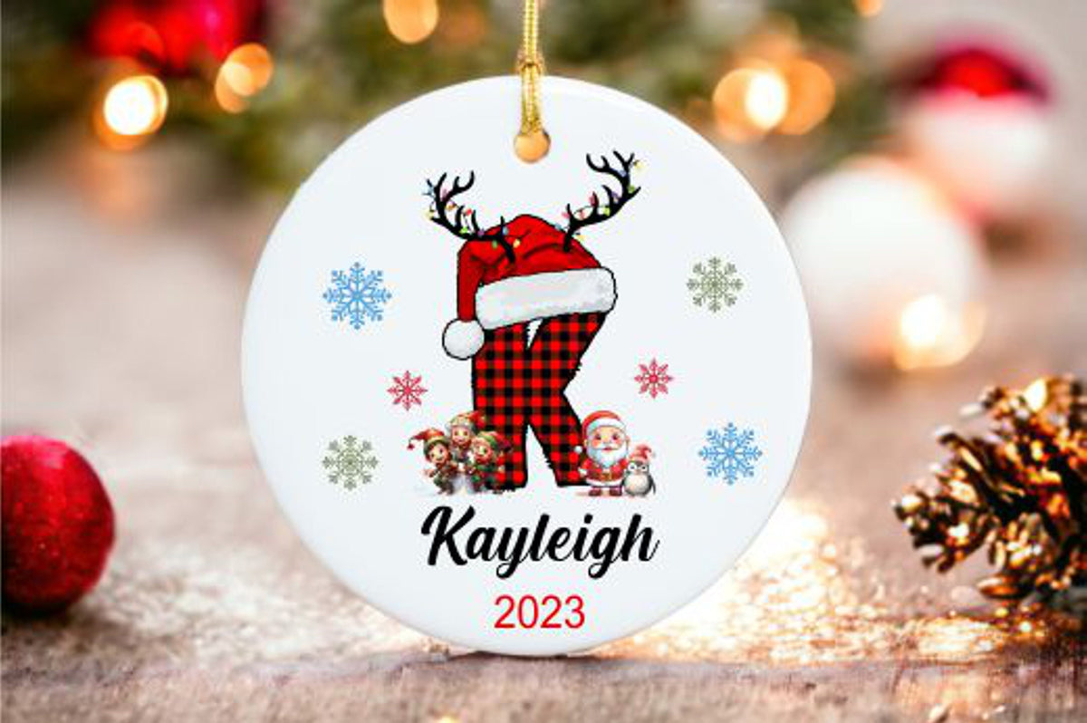 Custom Initial Christmas Ornament