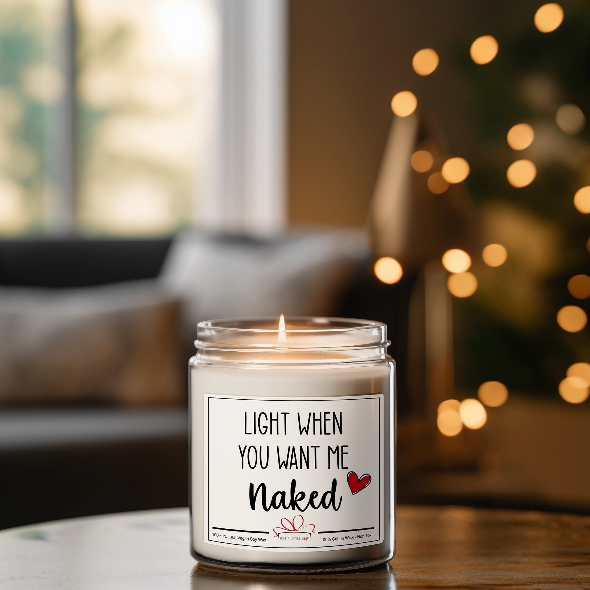 Funny Valentines Candle Naughty - personalization example