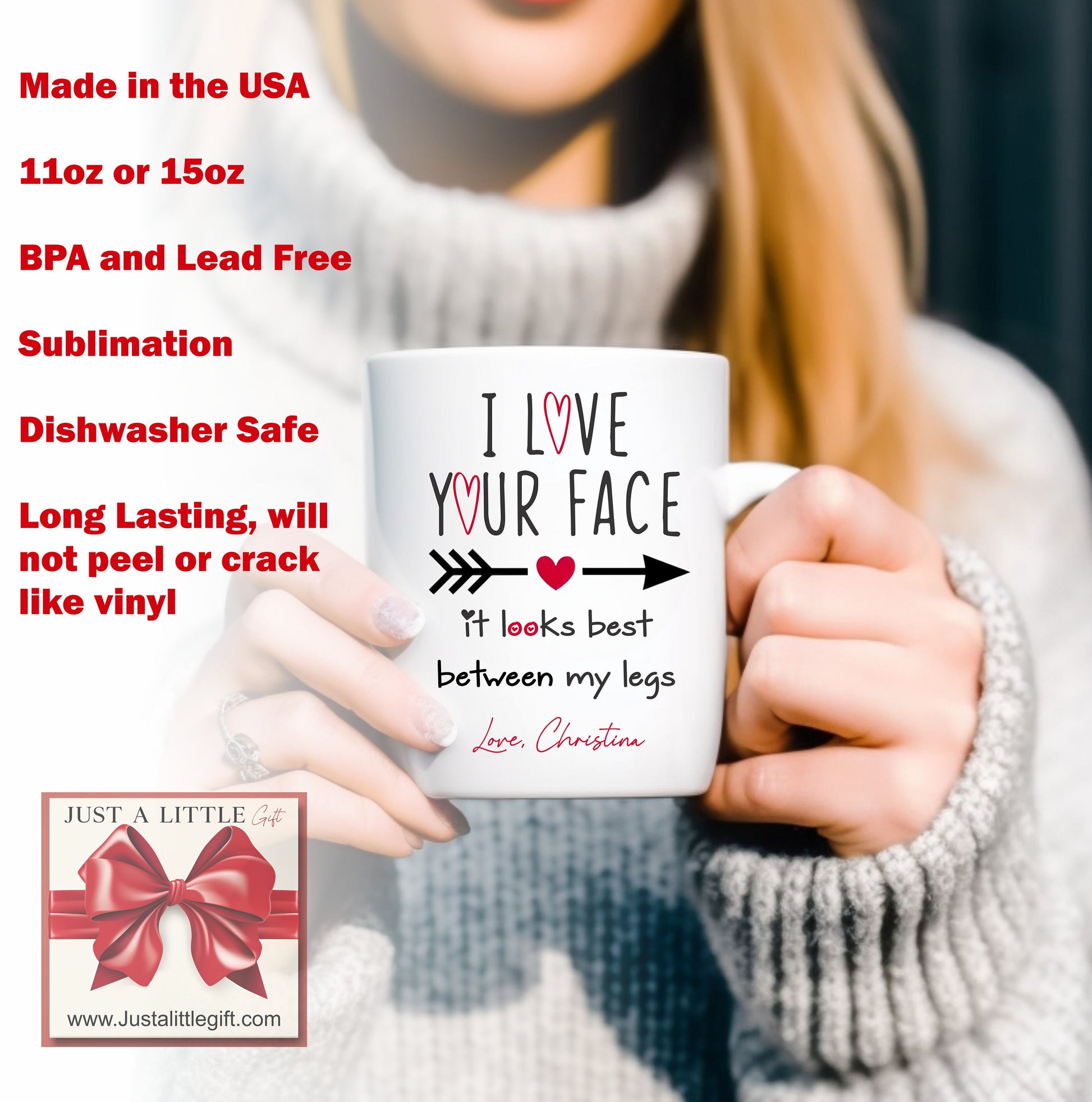 Funny Anniversary Coffee Mug: I Love Your Face Gift - a thoughtful custom gift
