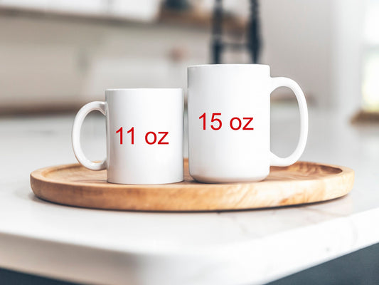 Funny Couple Coffee Mug - close-up of the custom engraving