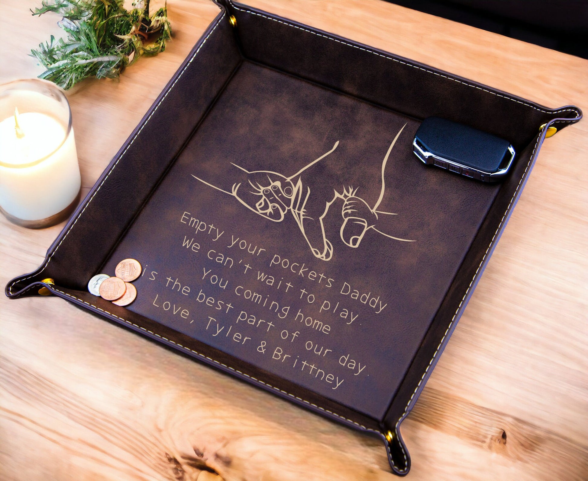 Personalized Valet Tray for Dad - color and style options