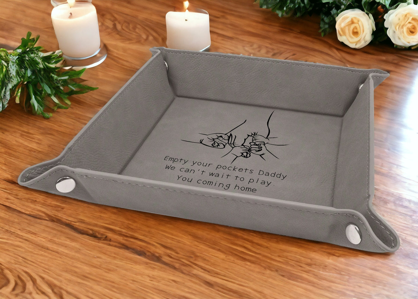 Personalized Valet Tray for Dad - personalization example