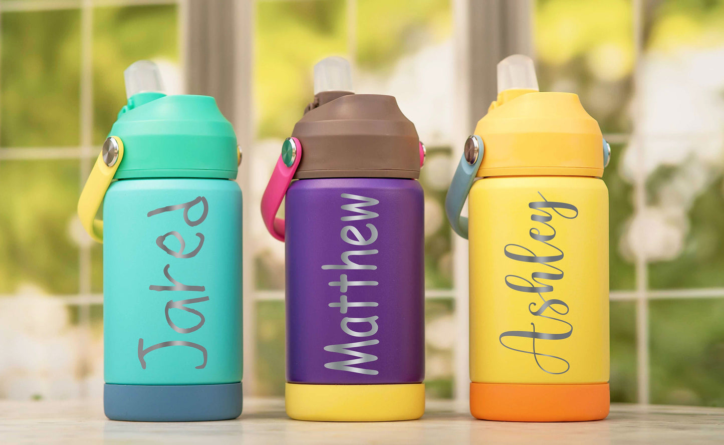 Personalized Kids Water Bottle – Engraved Name Stainless Steel Bottle for School, Camp, or Daycare (12oz)