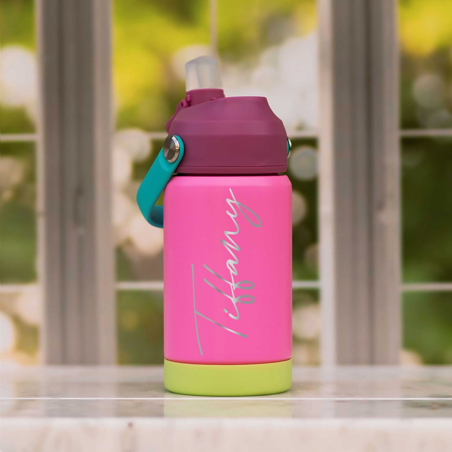 Personalized Kids Water Bottle with Straw