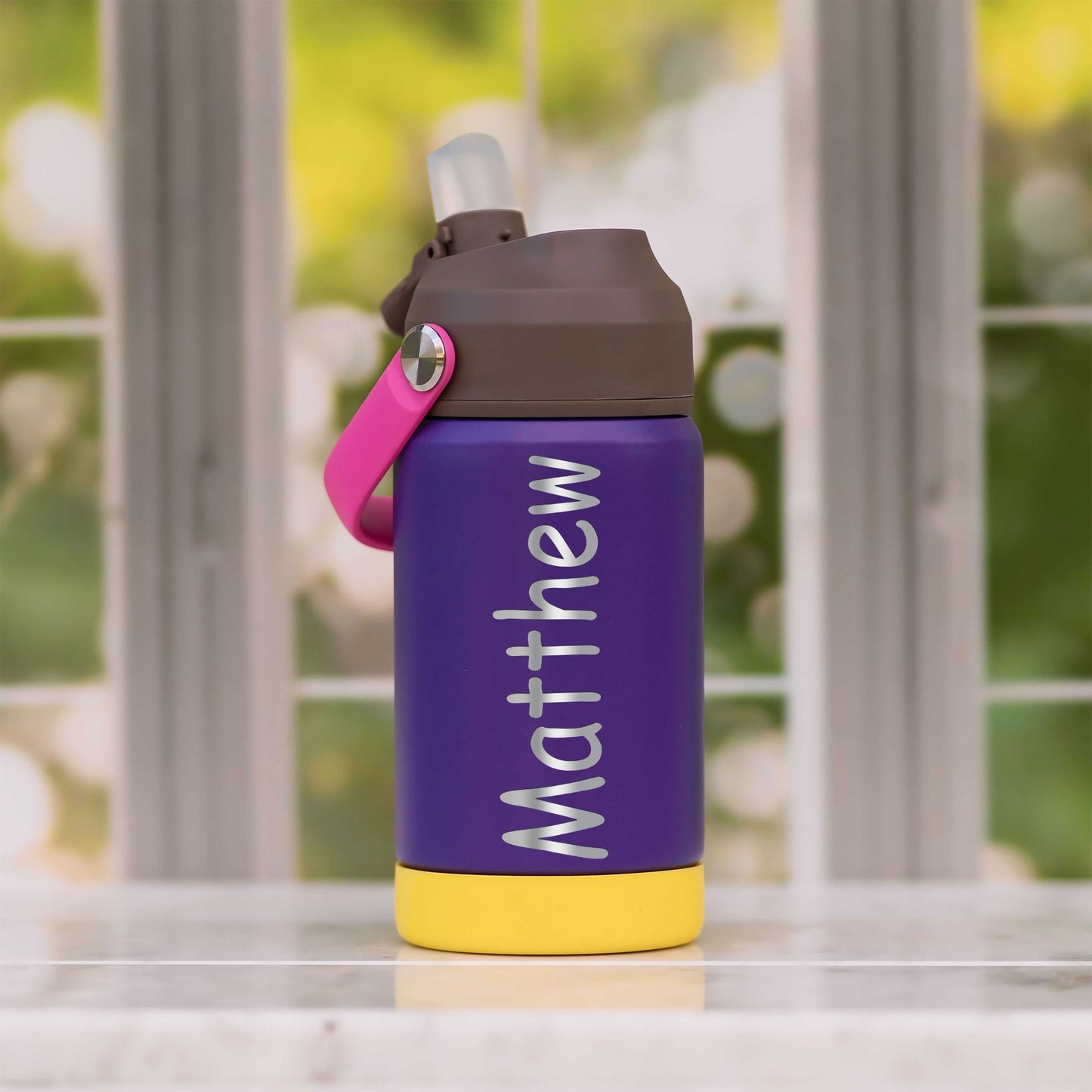 Personalized Kids Water Bottle with Straw