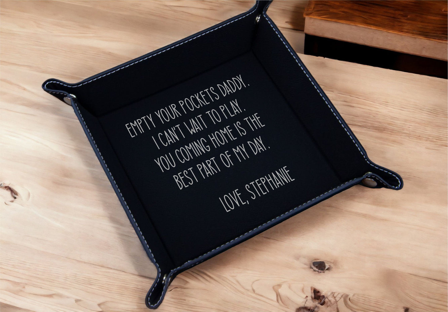 Valet Tray for Dad - personalized engraved gift, family-made in Long Island