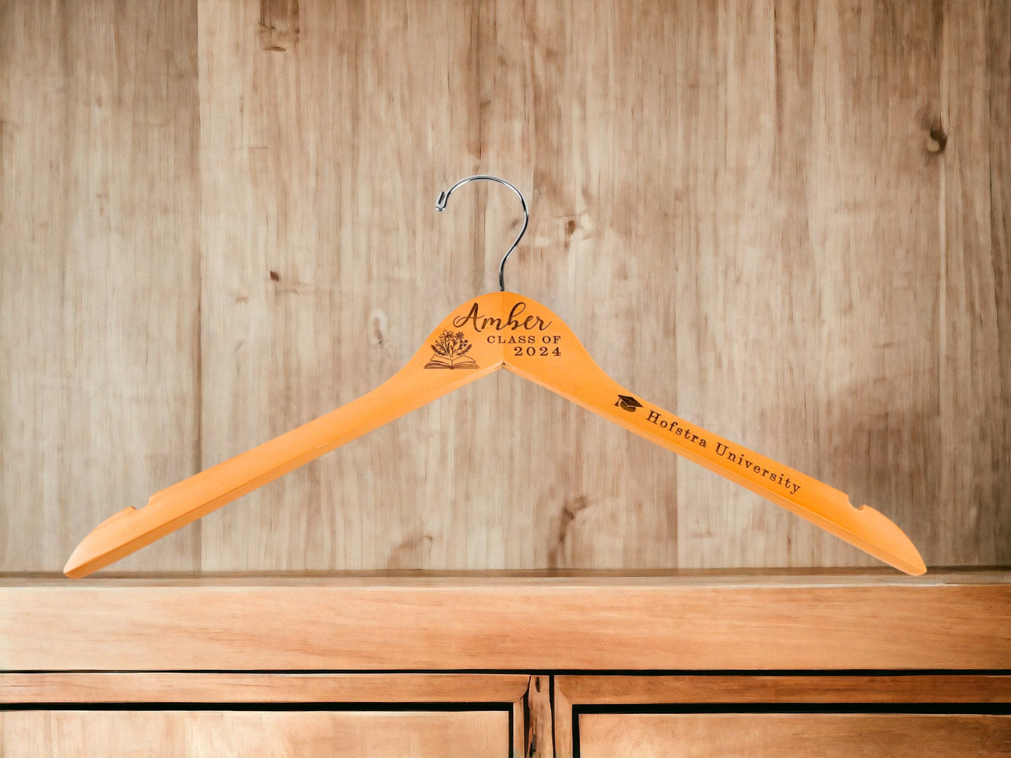 Graduation Robe Hanger - personalized engraved gift, family-made in Long Island