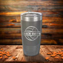Load image into Gallery viewer, Personalized Volleyball Coach Tumbler - Engraved Polar Camel Travel Mug
