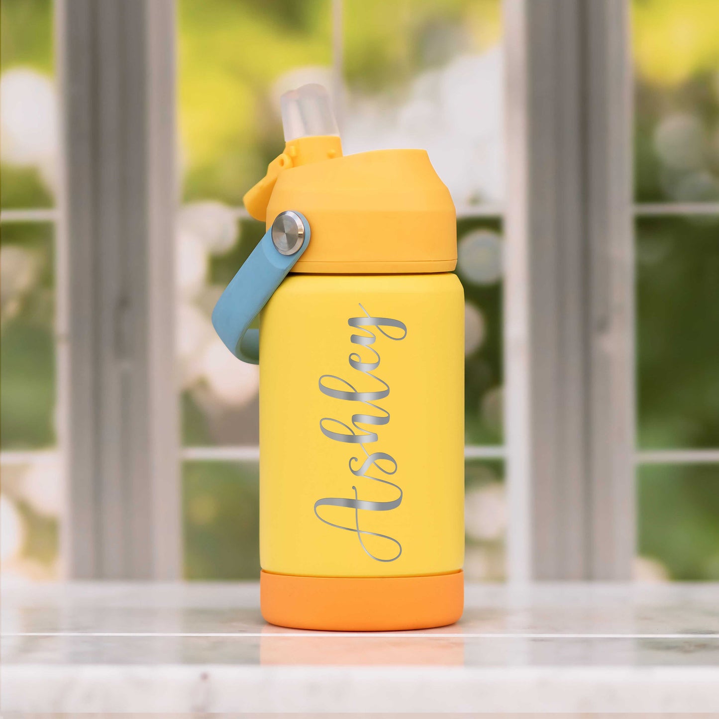 Personalized Kids Water Bottle with Straw