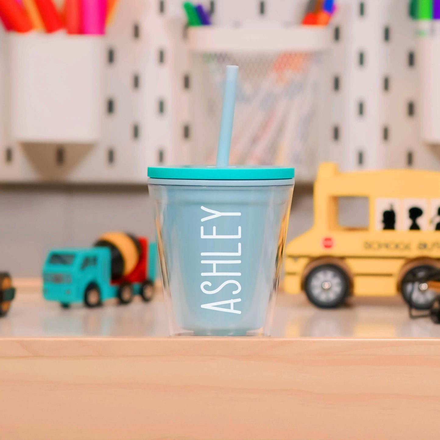 Personalized Kids Tumbler - close-up of the custom engraving