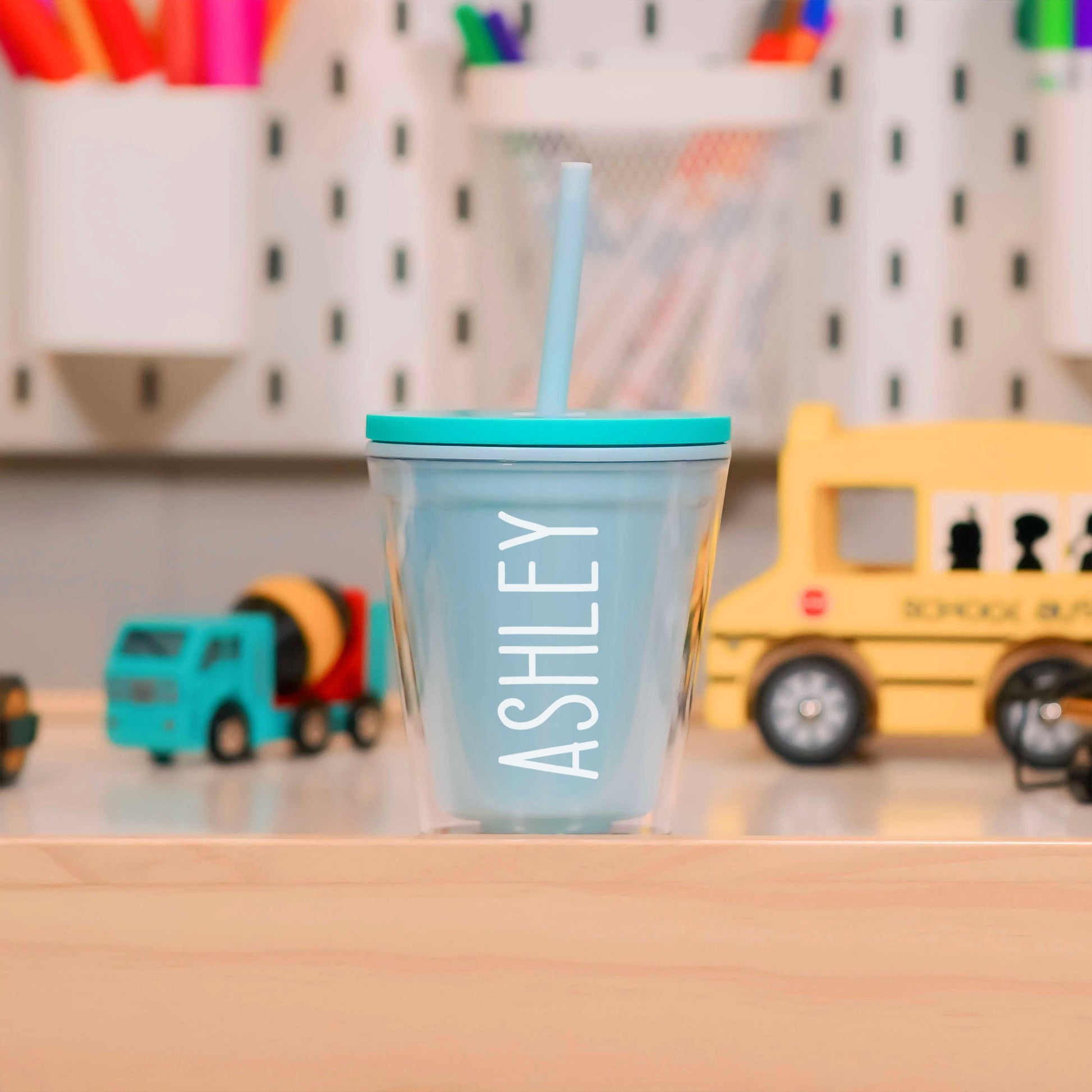 Personalized Kids Tumbler - close-up of the custom engraving