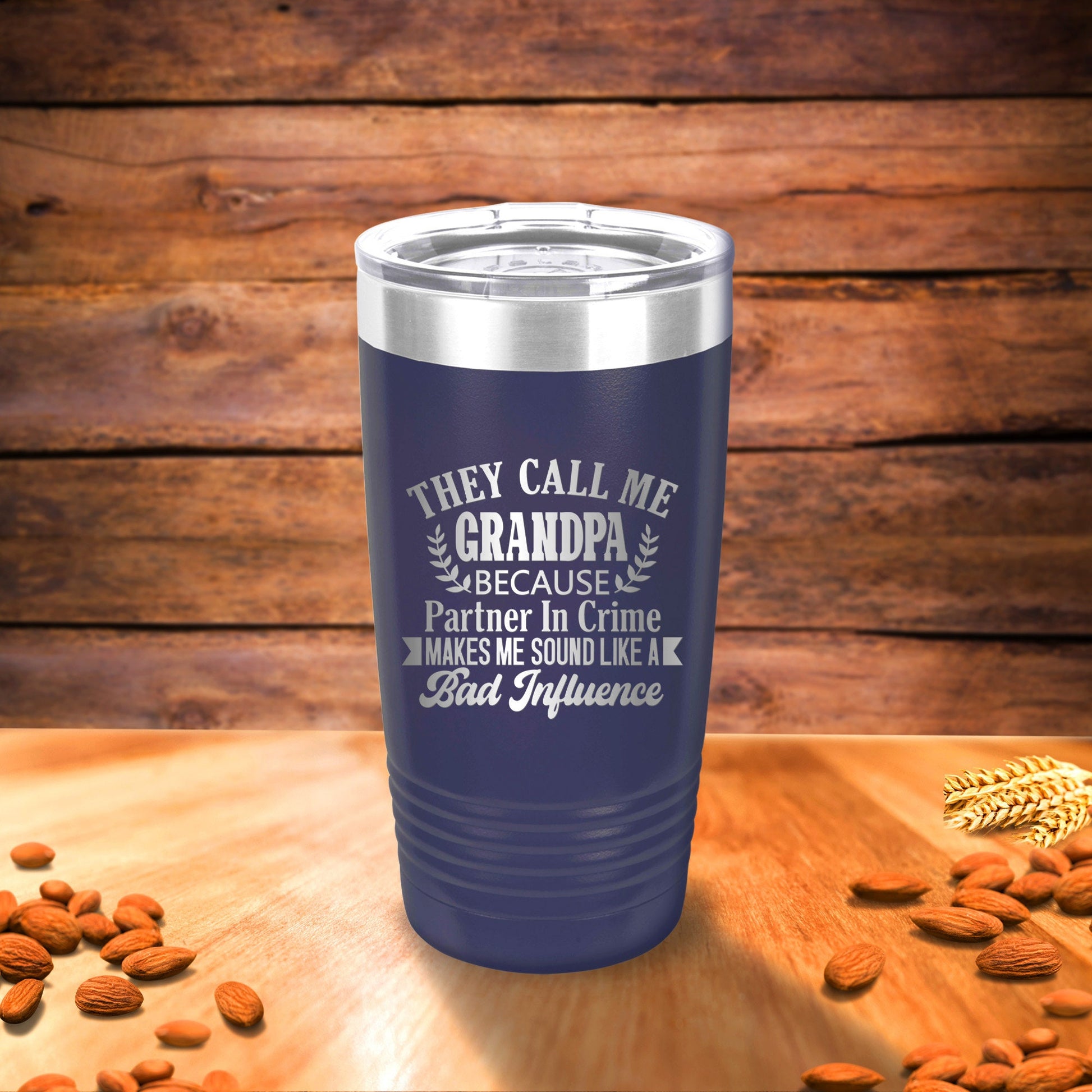 Grandpa Partner in Crime Tumbler - personalization example