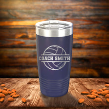 Load image into Gallery viewer, Personalized Volleyball Coach Tumbler - Engraved Polar Camel Travel Mug
