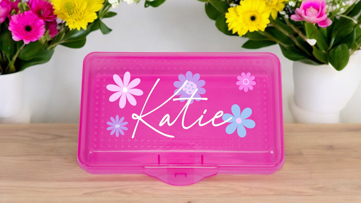 Custom Name Pencil Box for kids. School Supplies, Back to School.