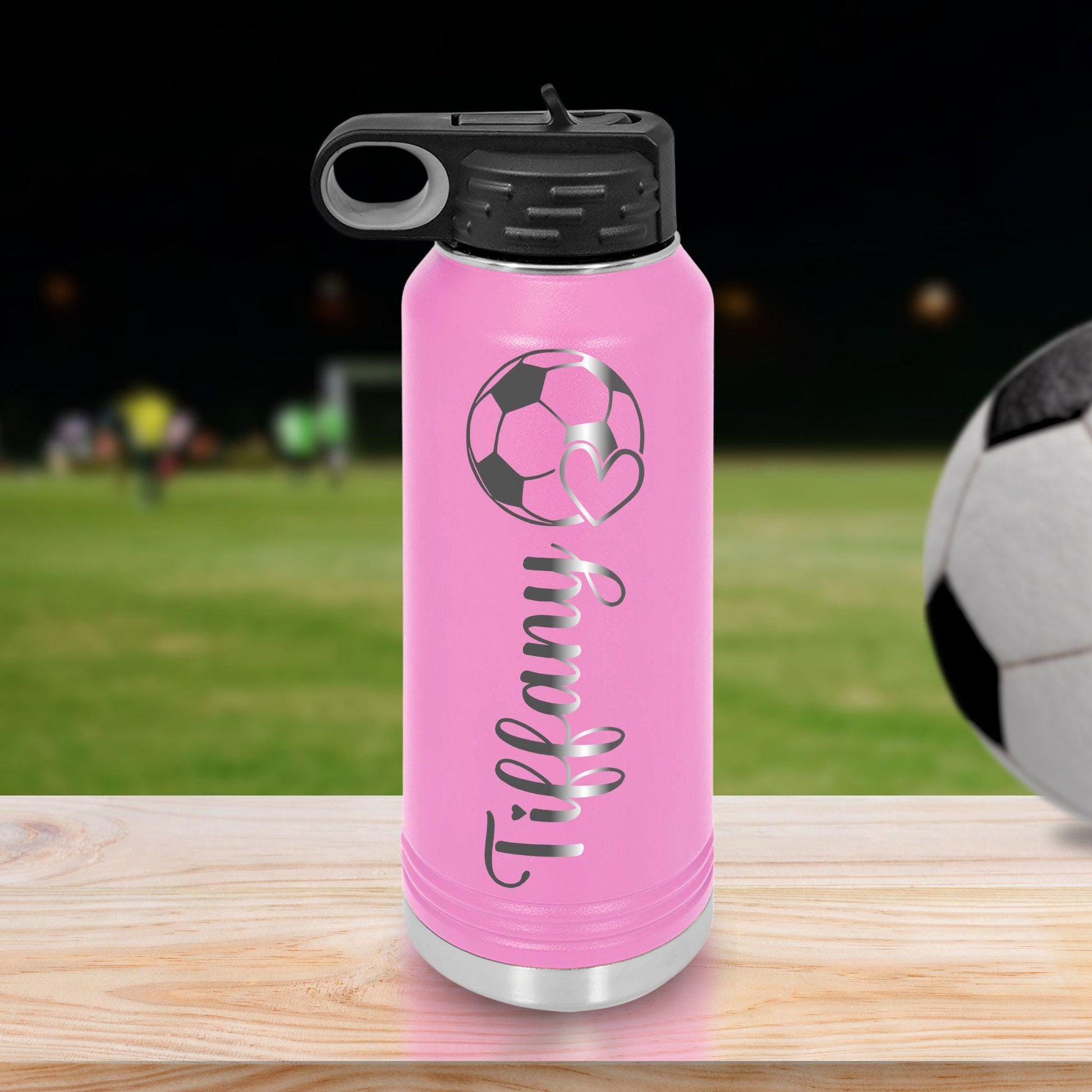 Personalized Soccer Water Bottle for Girls - color and style options