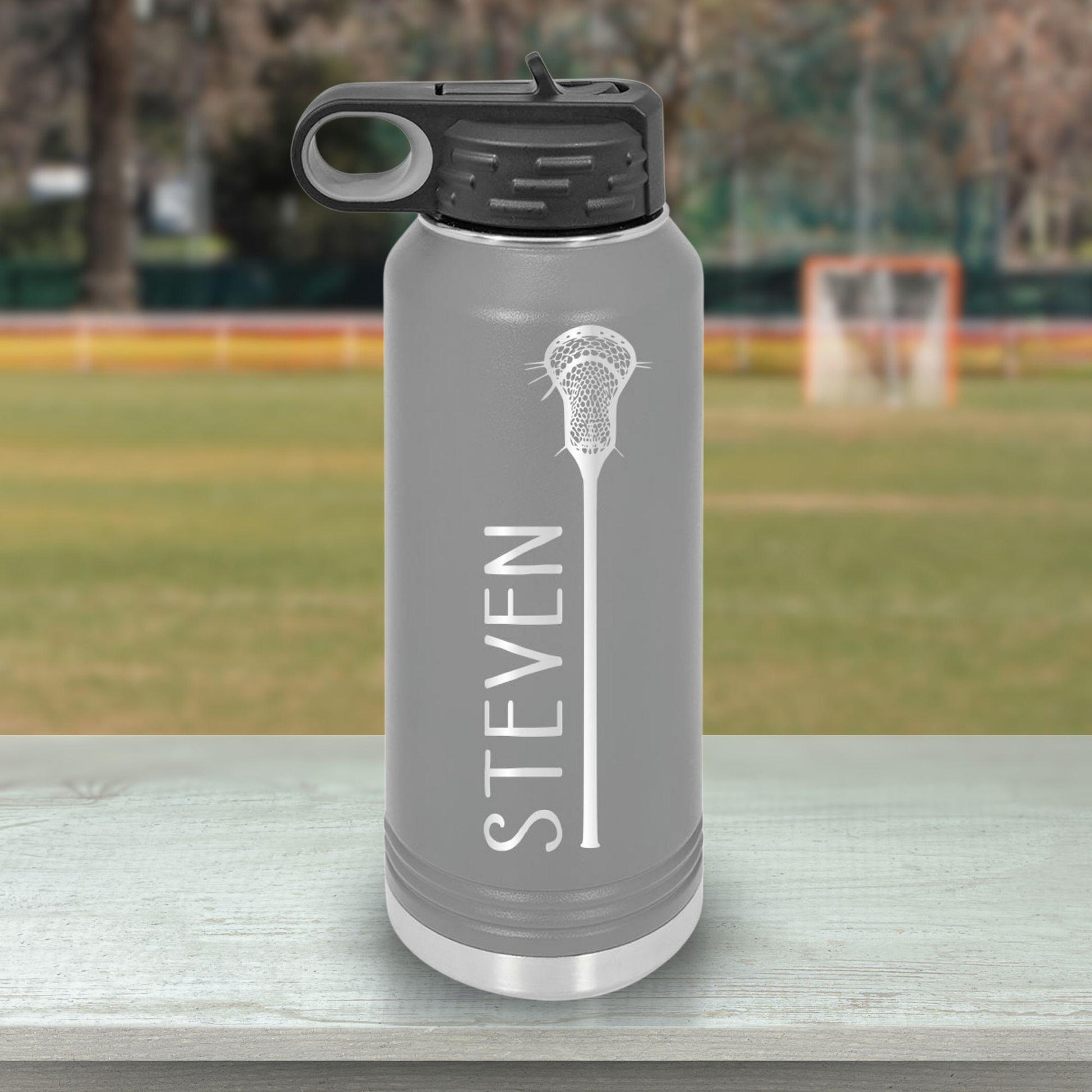 Personalized Lacrosse Water Bottle - personalization example