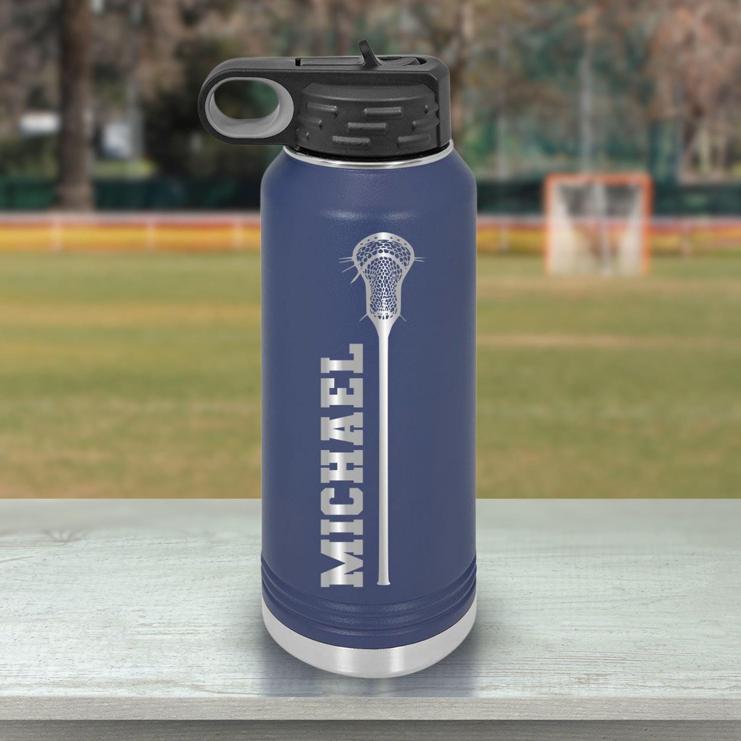 Personalized Lacrosse Water Bottle - color and style options