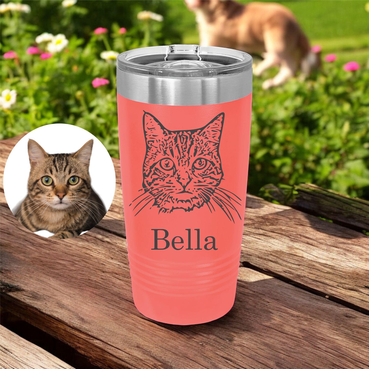 Personalized Dog Tumbler Gift - personalization example