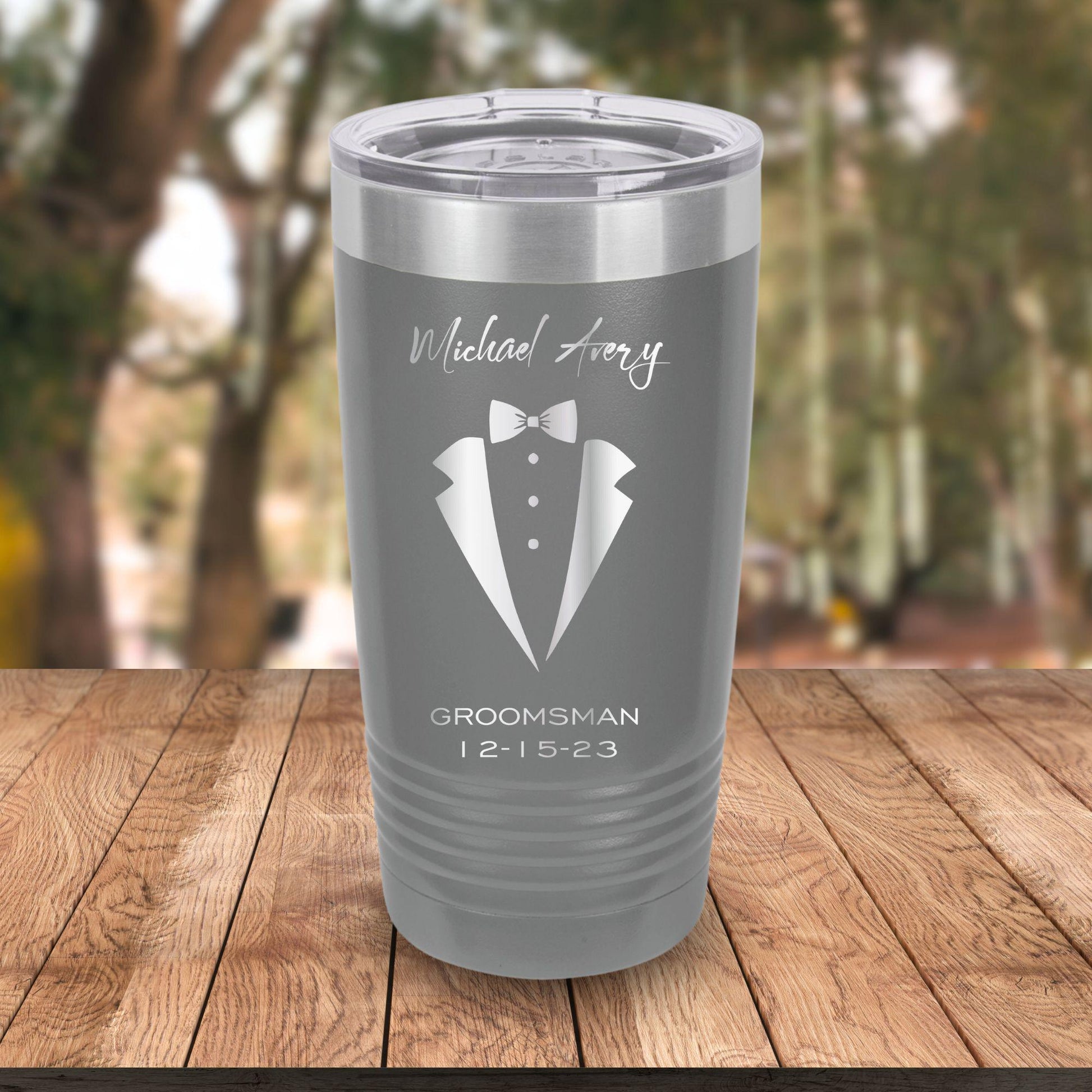 Personalized Groomsmen Tumbler - personalization example