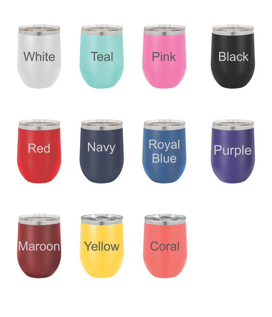 60th Birthday Wine Tumbler - close-up of the custom engraving