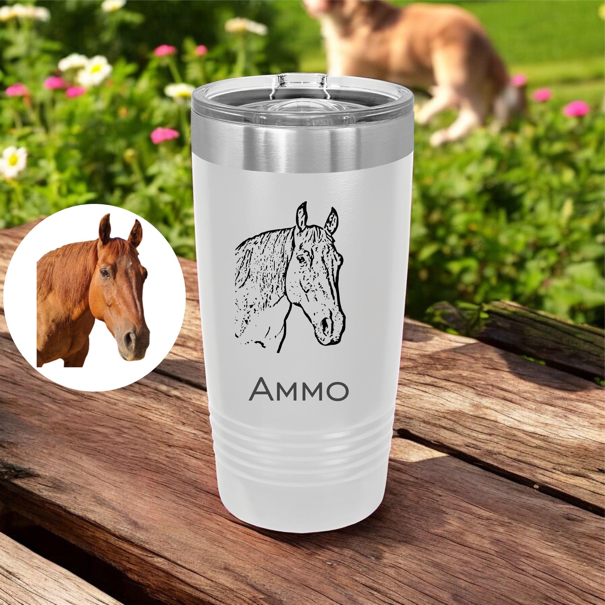 My Horse Custom Tumbler - personalization example