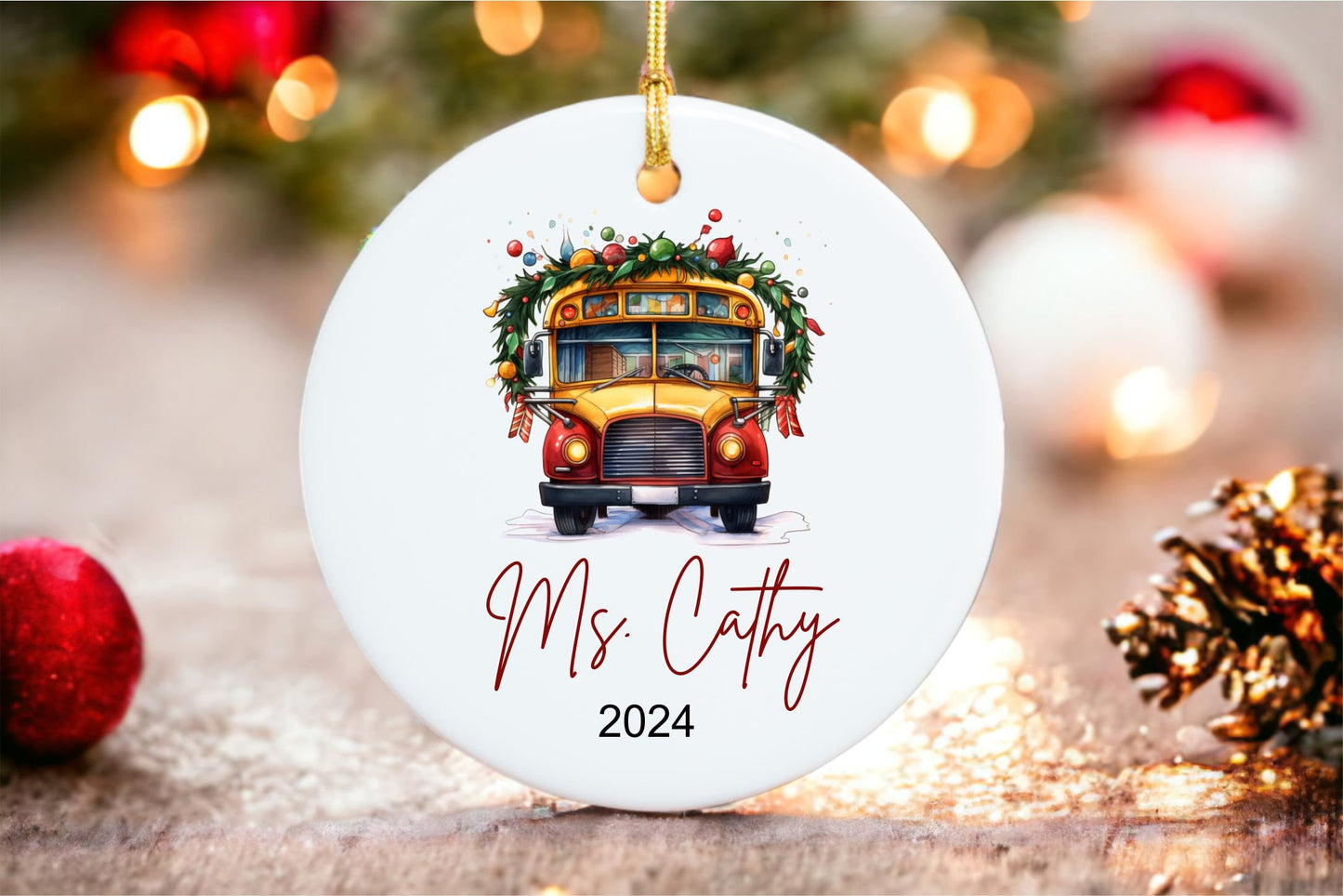 Bus Driver Christmas Ornament