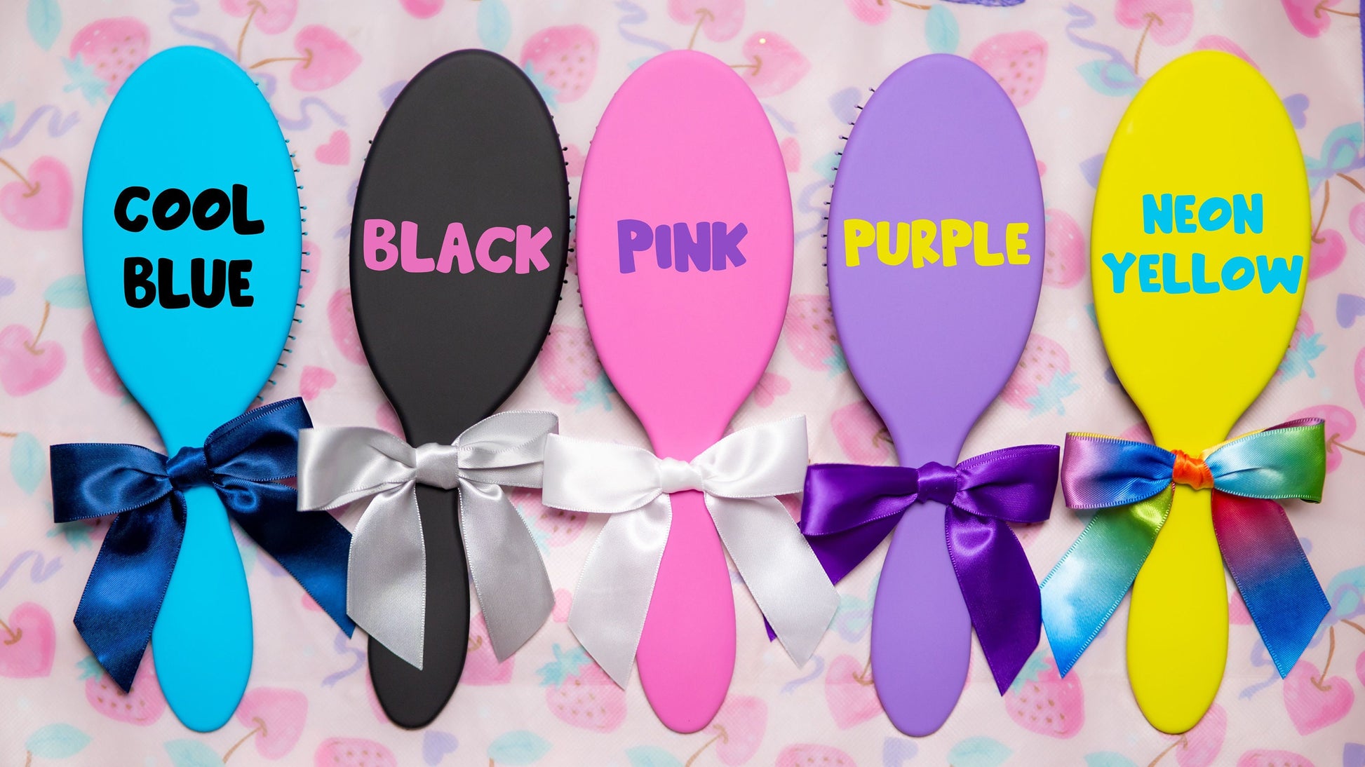 Personalized Detangling Hair Brush - close-up of the custom engraving